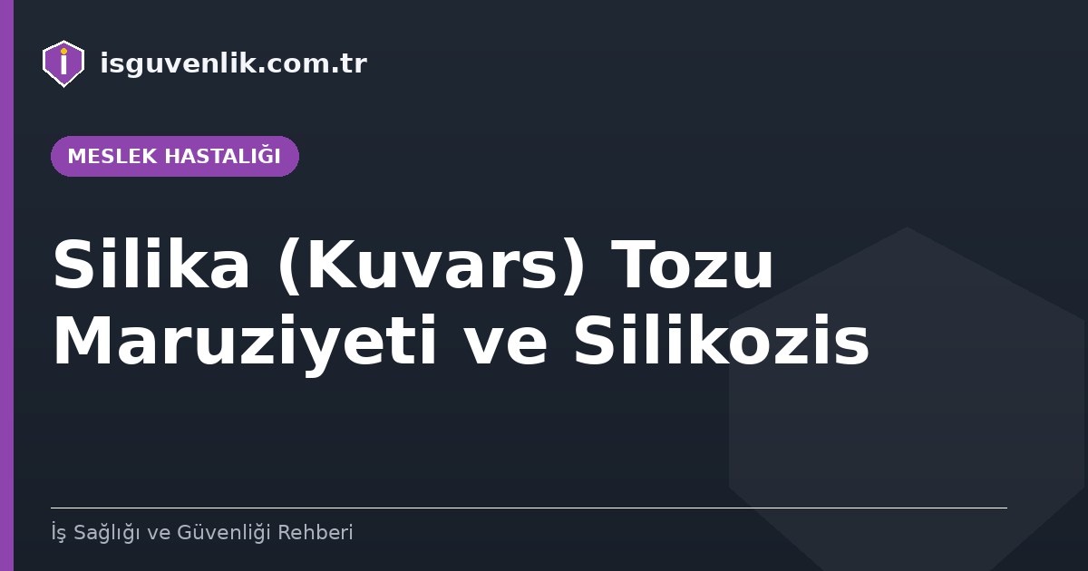 Silika (Kuvars) Tozu Maruziyeti ve Silikozis