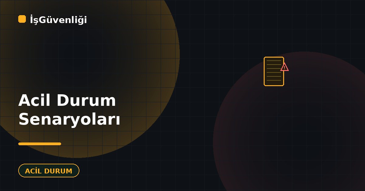 Acil Durum Senaryoları ve Hazırlık