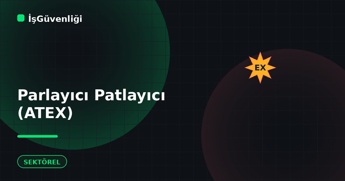 Parlayıcı ve Patlayıcı Maddeler (ATEX)