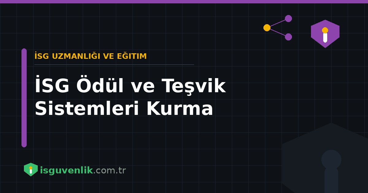 İSG Ödül ve Teşvik Sistemleri Kurma